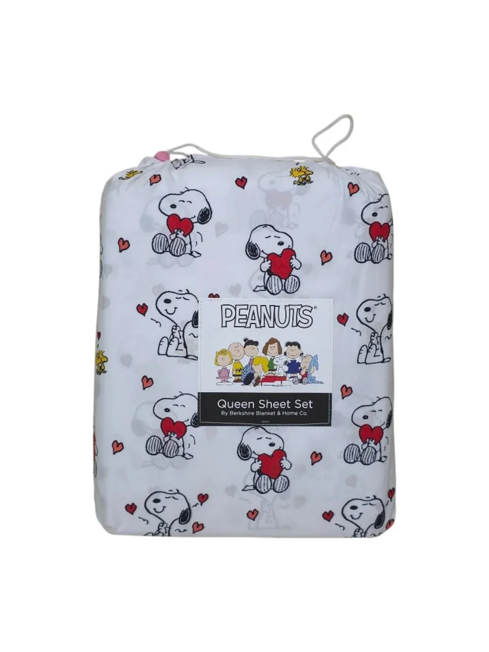 Peanuts Snoopy Hearts Queen Sheet Set Bedding Berkshire Romantic Valentines